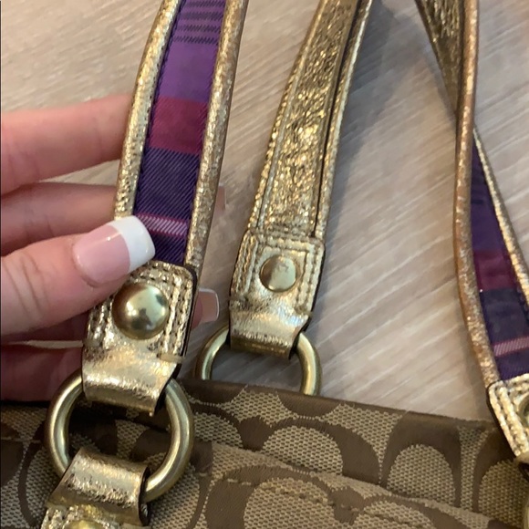 Limited Edition! Gold & Purple Poppy Coach bag! - Picture 7 of 8